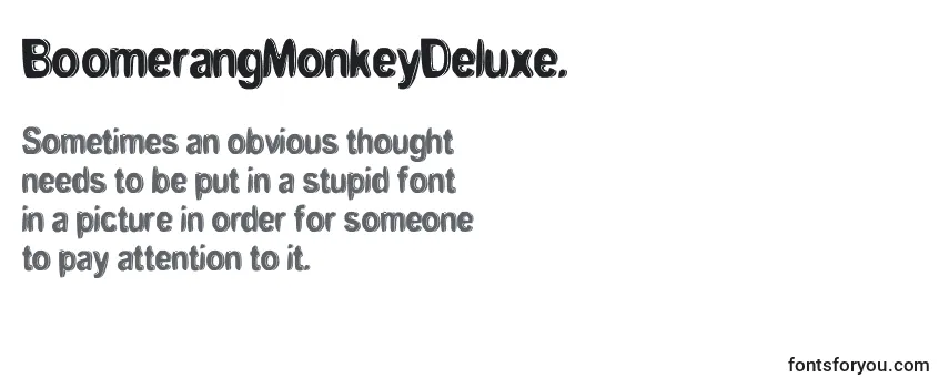 Review of the BoomerangMonkeyDeluxe. Font