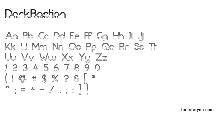 Czcionka DarkBastion – alfabet, cyfry, specjalne znaki