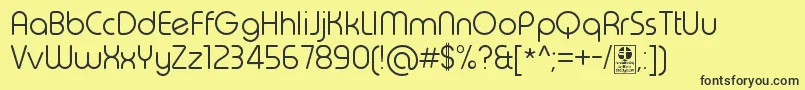 TypoRoundLightDemo Font – Black Fonts on Yellow Background