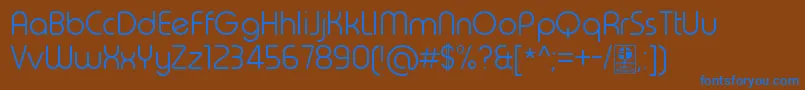 Шрифт TypoRoundLightDemo – синие шрифты на коричневом фоне