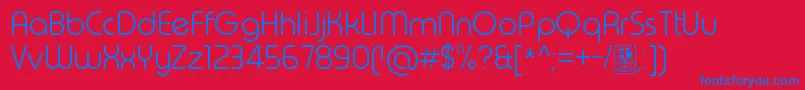 TypoRoundLightDemo-Schriftart – Blaue Schriften auf rotem Hintergrund