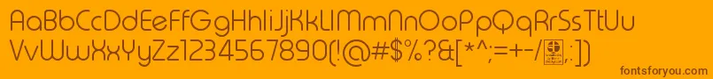 TypoRoundLightDemo-fontti – ruskeat fontit oranssilla taustalla
