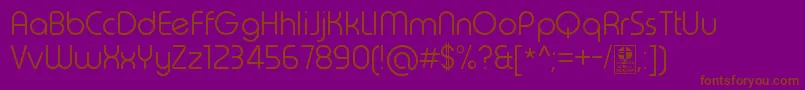 TypoRoundLightDemo Font – Brown Fonts on Purple Background