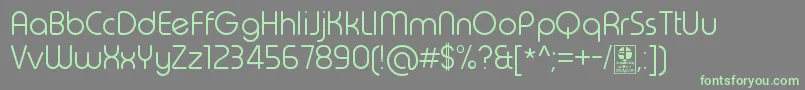 TypoRoundLightDemo Font – Green Fonts on Gray Background