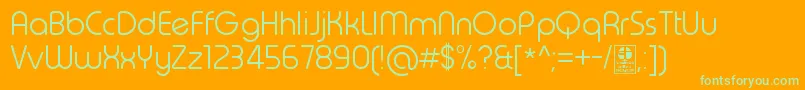 TypoRoundLightDemo Font – Green Fonts on Orange Background