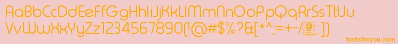 Fonte TypoRoundLightDemo – fontes laranjas em um fundo rosa