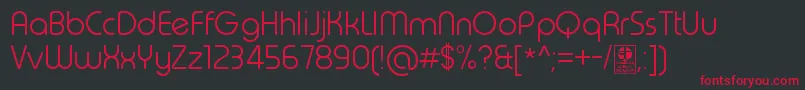 TypoRoundLightDemo Font – Red Fonts on Black Background