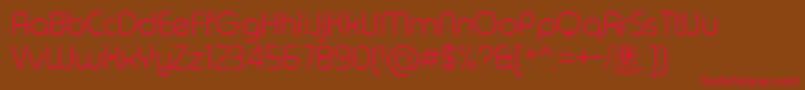 フォントTypoRoundLightDemo – 赤い文字が茶色の背景にあります。