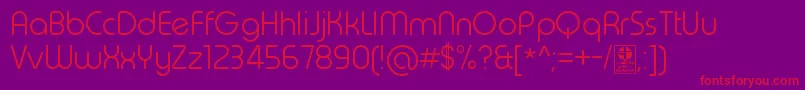Fonte TypoRoundLightDemo – fontes vermelhas em um fundo violeta