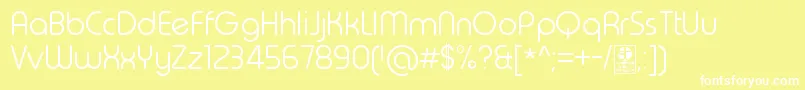 TypoRoundLightDemo Font – White Fonts on Yellow Background