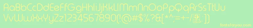 TypoRoundLightDemo Font – Yellow Fonts on Green Background