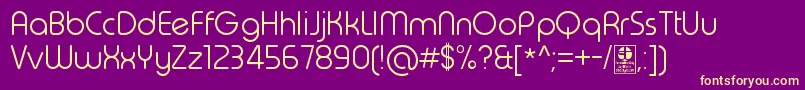 TypoRoundLightDemo Font – Yellow Fonts on Purple Background