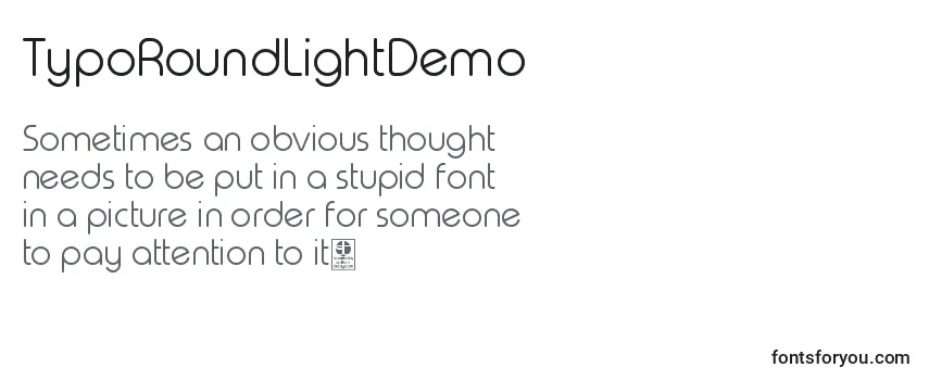 Überblick über die Schriftart TypoRoundLightDemo