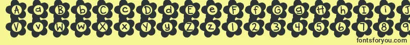 DjbFlowerPower Font – Black Fonts on Yellow Background