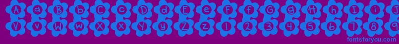 DjbFlowerPower Font – Blue Fonts on Purple Background