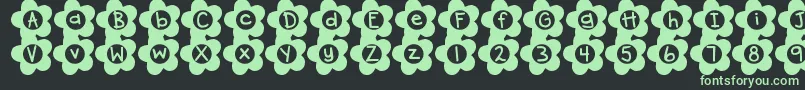 DjbFlowerPower Font – Green Fonts on Black Background