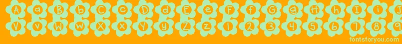 DjbFlowerPower Font – Green Fonts on Orange Background