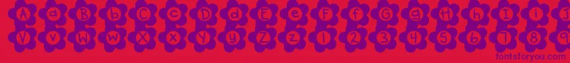 DjbFlowerPower Font – Purple Fonts on Red Background