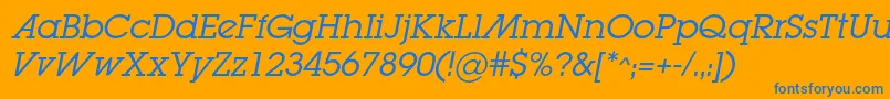 LugabookadcItalic Font – Blue Fonts on Orange Background