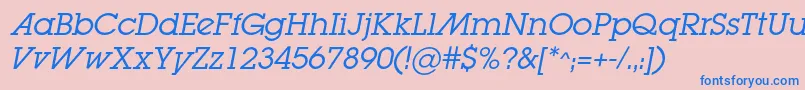 LugabookadcItalic Font – Blue Fonts on Pink Background