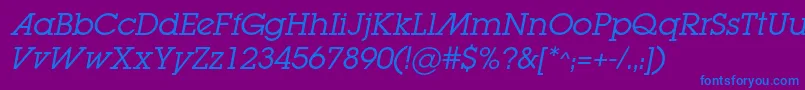 LugabookadcItalic Font – Blue Fonts on Purple Background