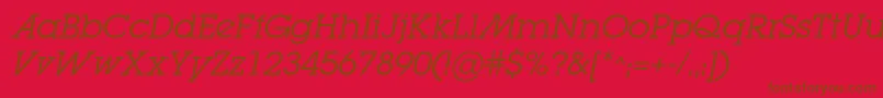 LugabookadcItalic Font – Brown Fonts on Red Background