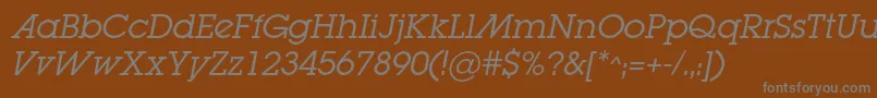 LugabookadcItalic Font – Gray Fonts on Brown Background