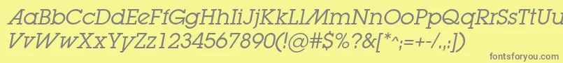 LugabookadcItalic Font – Gray Fonts on Yellow Background