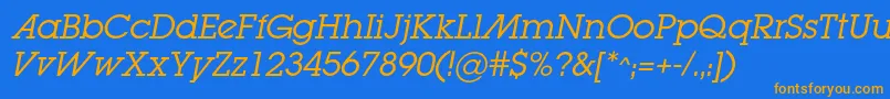 LugabookadcItalic Font – Orange Fonts on Blue Background