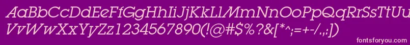 LugabookadcItalic Font – Pink Fonts on Purple Background