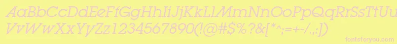 Шрифт LugabookadcItalic – розовые шрифты на жёлтом фоне