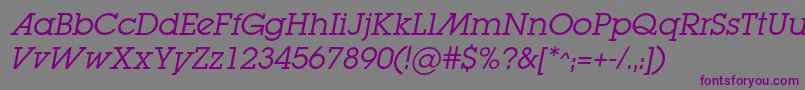 LugabookadcItalic Font – Purple Fonts on Gray Background