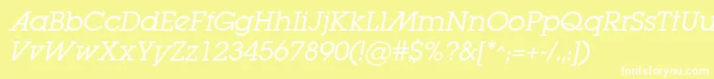 LugabookadcItalic Font – White Fonts on Yellow Background