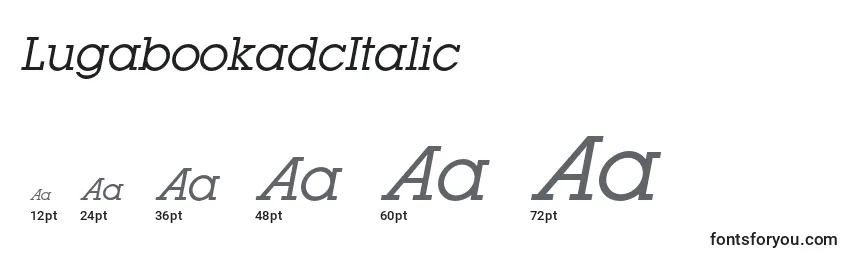 Größen der Schriftart LugabookadcItalic