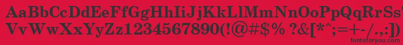 SchoolbookcttBold Font – Black Fonts on Red Background