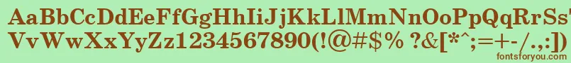 SchoolbookcttBold Font – Brown Fonts on Green Background