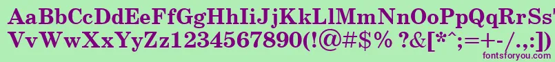 SchoolbookcttBold Font – Purple Fonts on Green Background