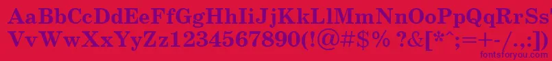 SchoolbookcttBold Font – Purple Fonts on Red Background