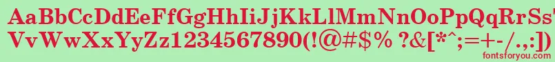 SchoolbookcttBold Font – Red Fonts on Green Background