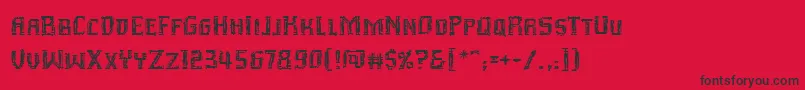 Fonte Inhumanbb – fontes pretas em um fundo vermelho