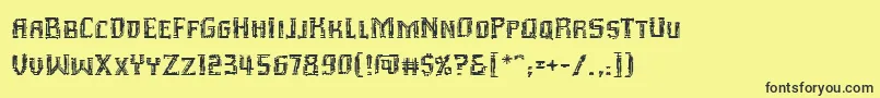 Inhumanbb-Schriftart – Schwarze Schriften auf gelbem Hintergrund