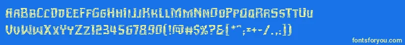 fuente Inhumanbb – Fuentes Amarillas Sobre Fondo Azul