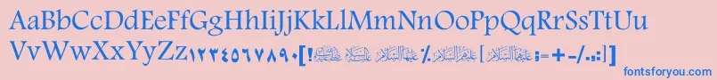 ScOuhod Font – Blue Fonts on Pink Background