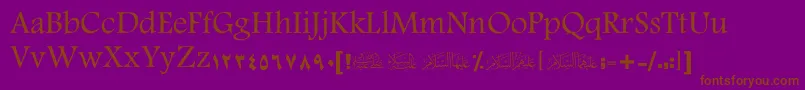 ScOuhod-Schriftart – Braune Schriften auf violettem Hintergrund