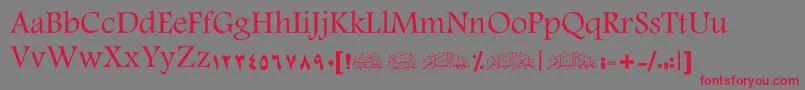 ScOuhod Font – Red Fonts on Gray Background