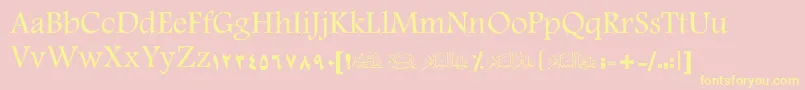 ScOuhod Font – Yellow Fonts on Pink Background