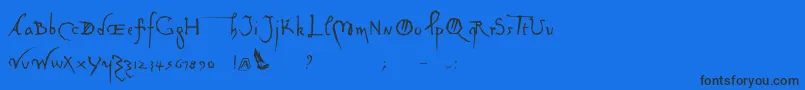 Davincycut-Schriftart – Schwarze Schriften auf blauem Hintergrund