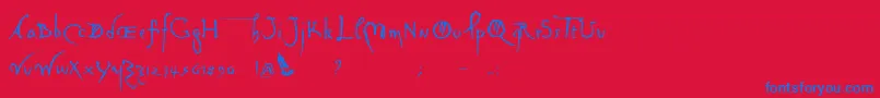 Davincycut Font – Blue Fonts on Red Background