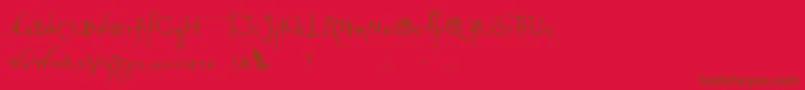 Davincycut Font – Brown Fonts on Red Background
