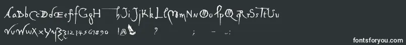 Davincycut-fontti – valkoiset fontit mustalla taustalla